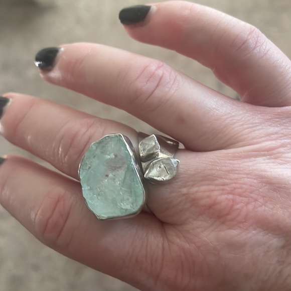 Lilly Barrack Jewelry Lilly Barrack Green Aquamarine With Herkimer